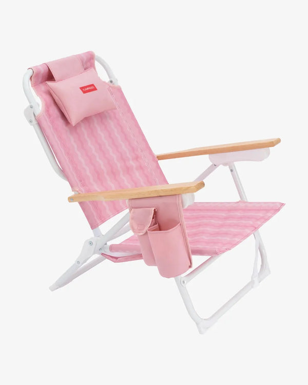 Silla de playa reclinable cómoda rosa