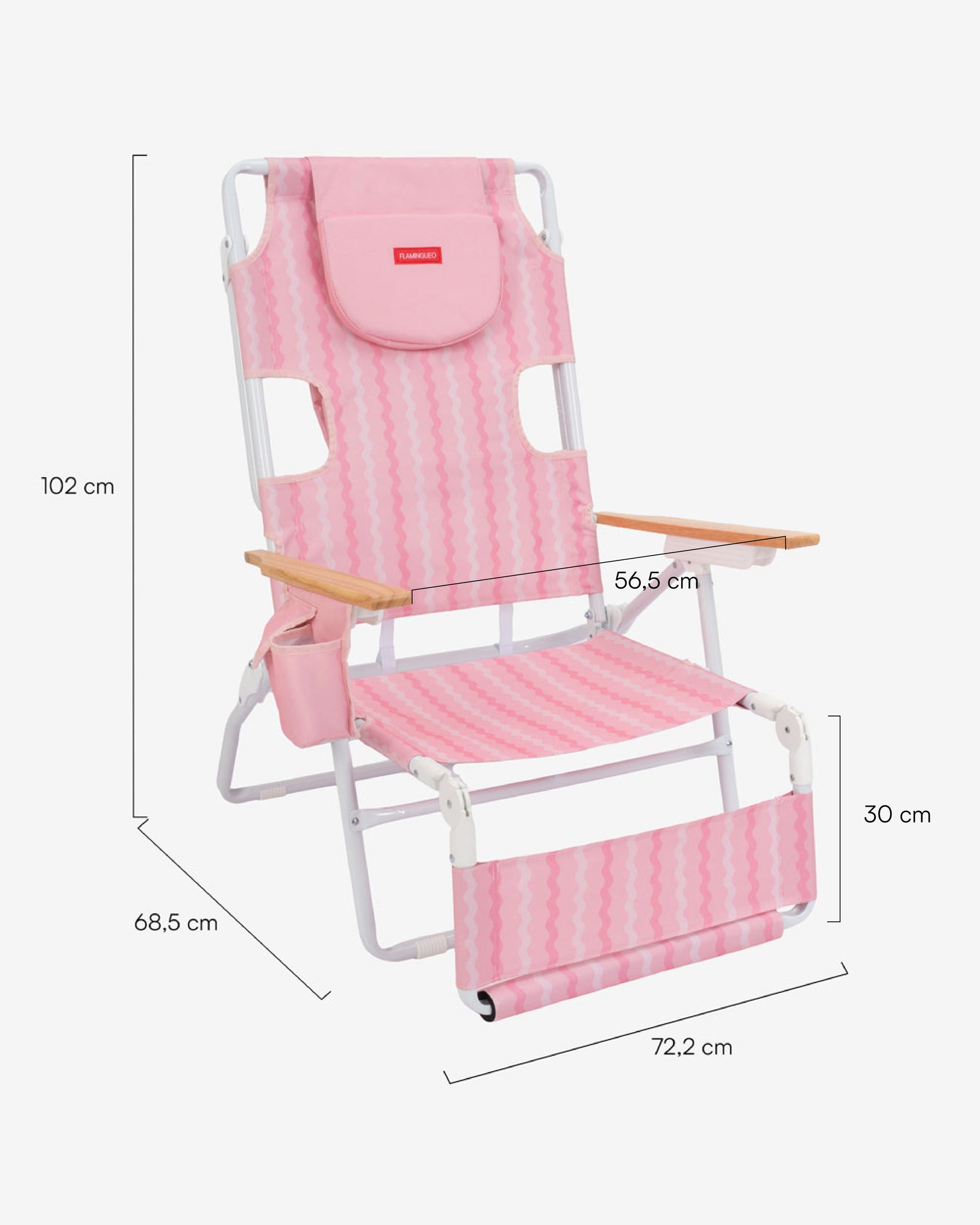 Dimensions du produit : Transat de plage inclinable - OPAL