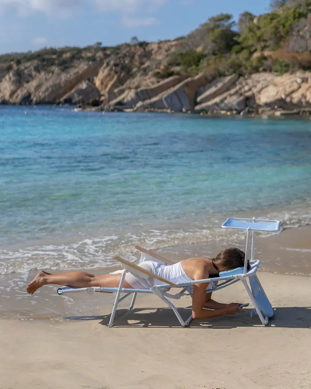 Tumbona de playa reclinable con parasol – CANNES