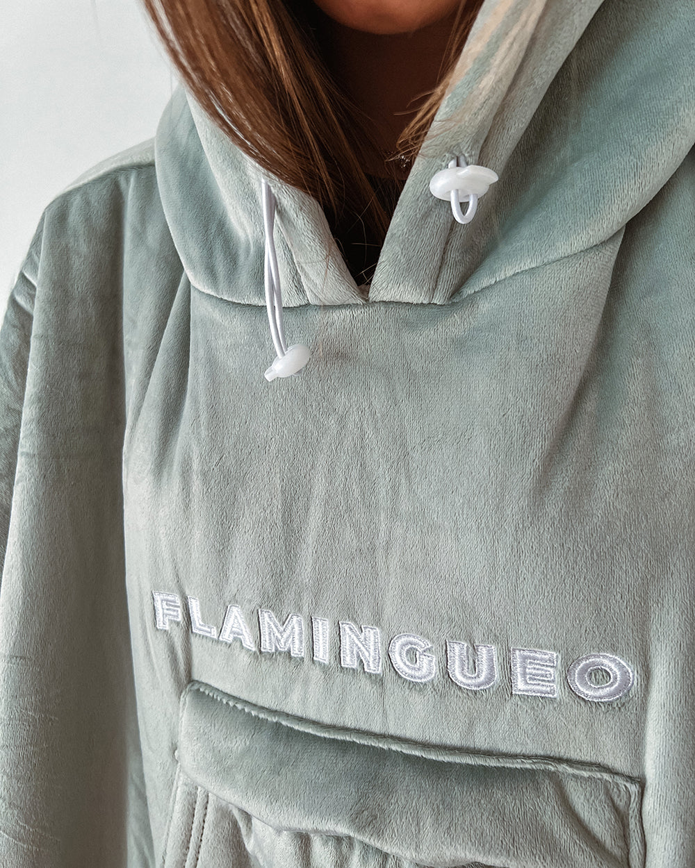 Sudadera manta verde de corte amplio