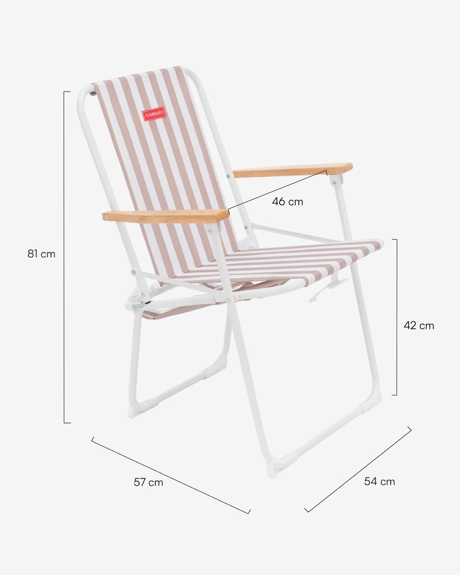 Medidas del producto Silla de playa plegable con asas – CALEDONIA