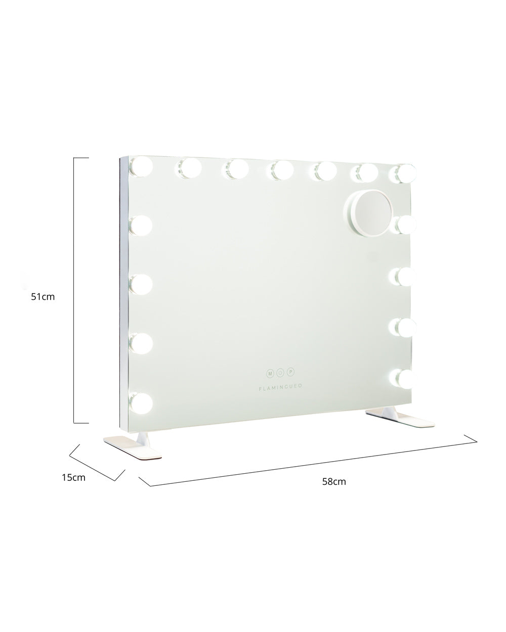 Medidas del producto Espejo maquillaje con luz LED - SERENA