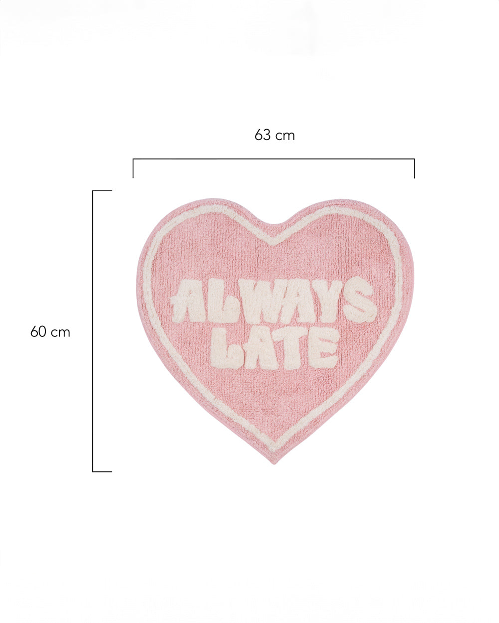 Medidas del producto Alfombrilla de baño corazón - DEJA VU