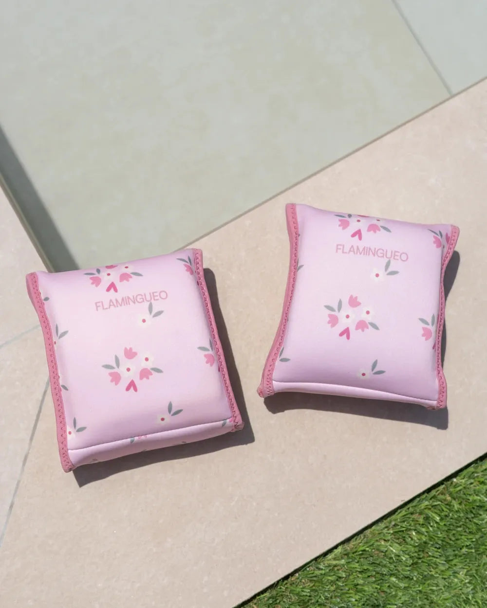 Pack toalla y manguitos infantiles - rosa