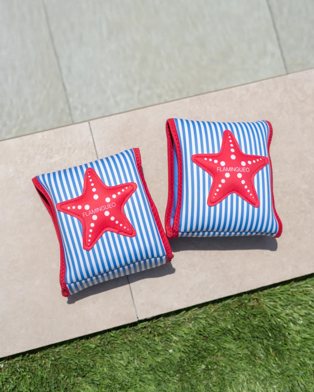 Pack toalla y manguitos infantiles - azul claro