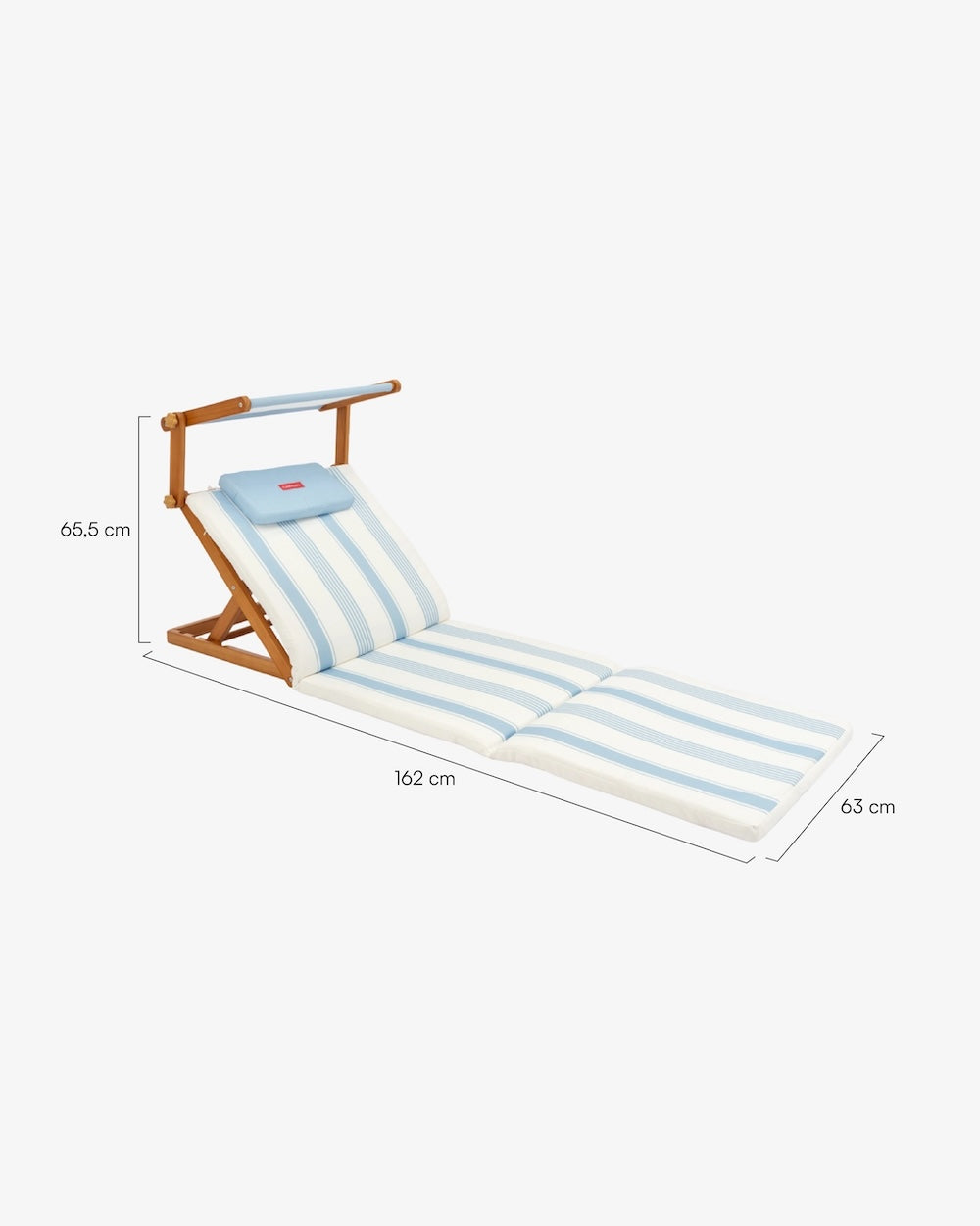 Medidas del producto Tumbona plegable de madera con parasol – ARGO