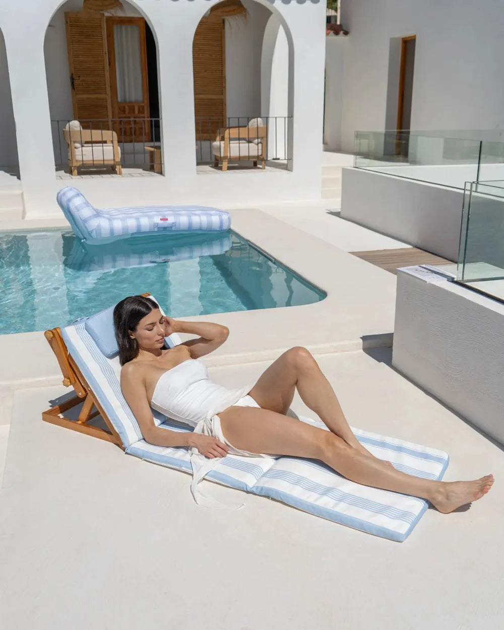 Tumbona plegable de madera con parasol – ARGO