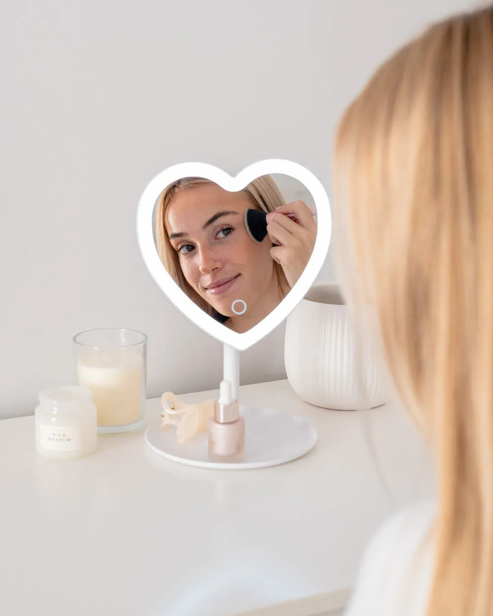 Pack termo + espejo corazón