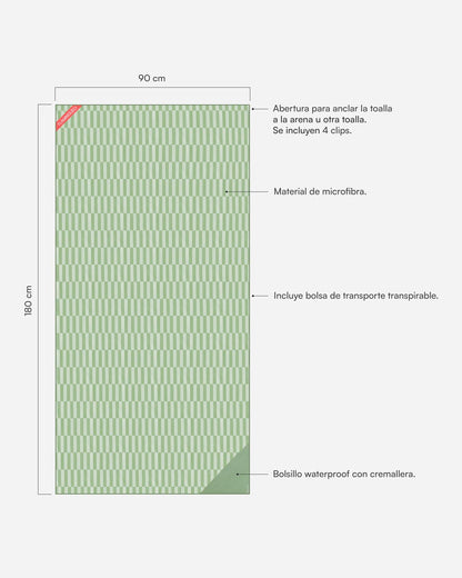 medidas toalla verde 