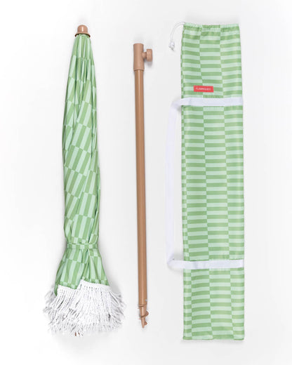 funda sombrilla verde flamingueo