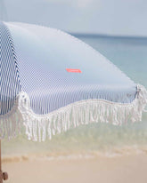 sombrilla exterior rayas finas azules