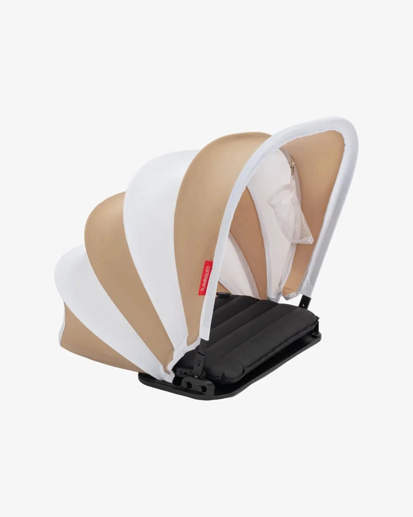 Toldo de playa con cojín beige