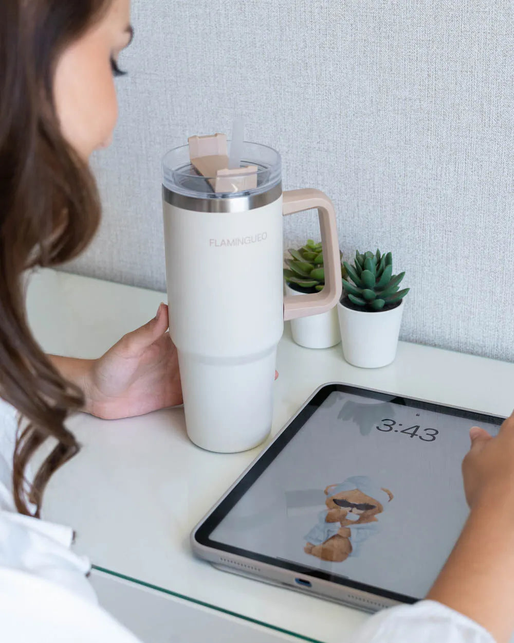 Pack termo + espejo corazón