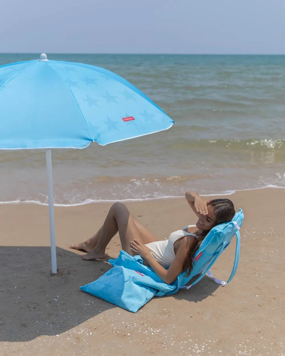 Asiento plegable playa azul - MORGAN - Flamingueo