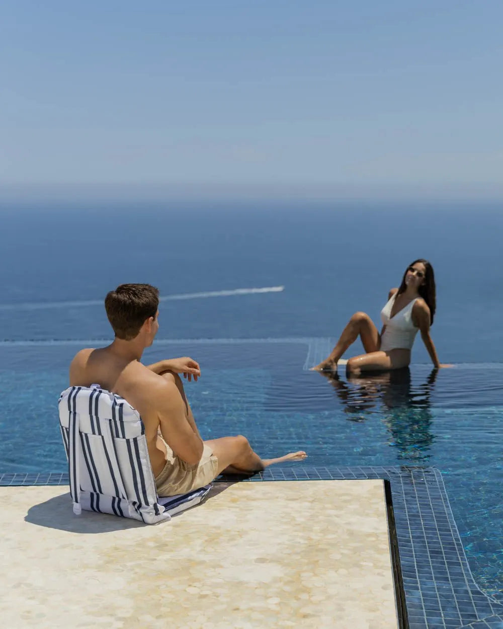 Sedile pieghevole da spiaggia blu - WALES - Flamingueo