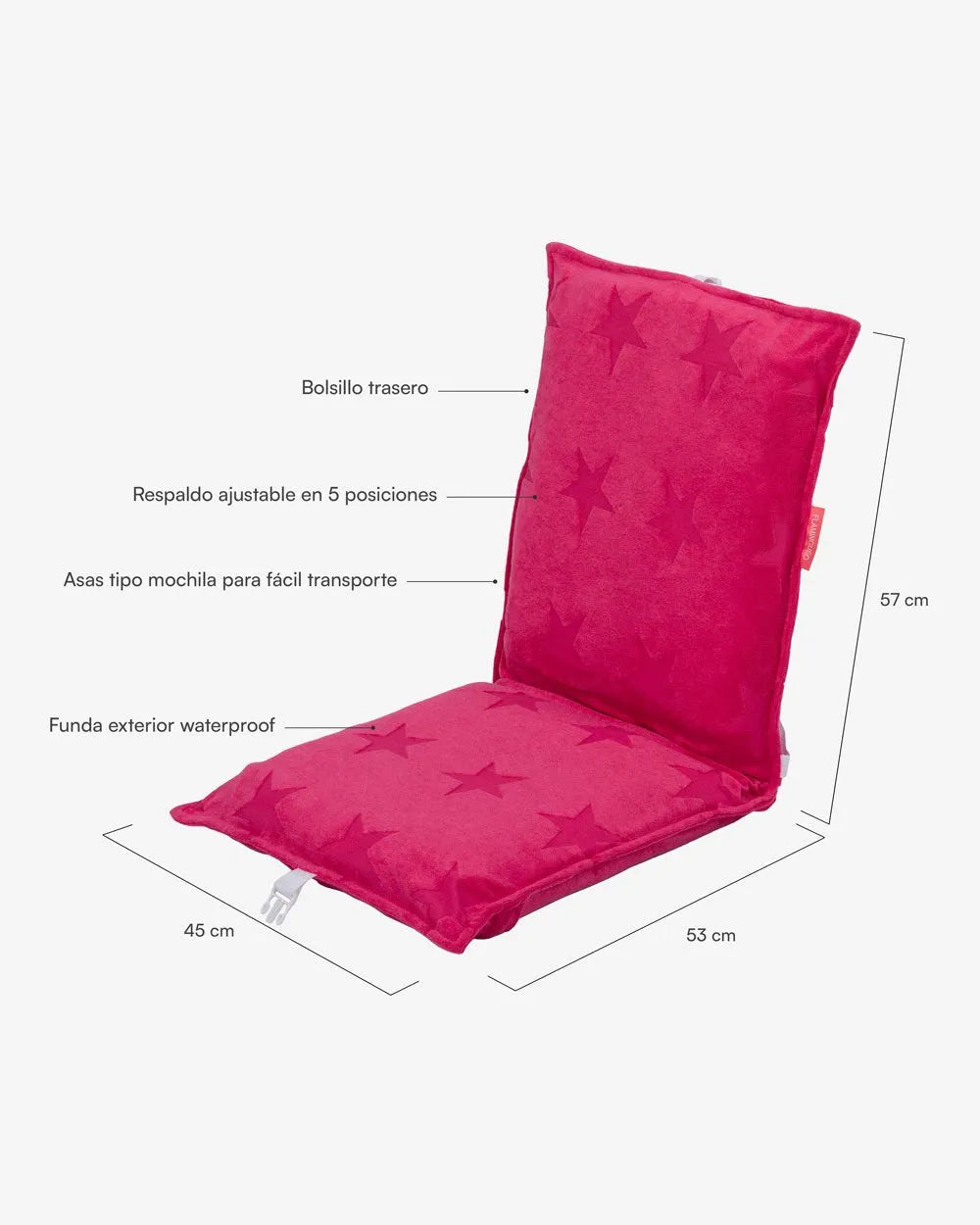 Asiento plegable playa fucsia - MORGAN - Flamingueo