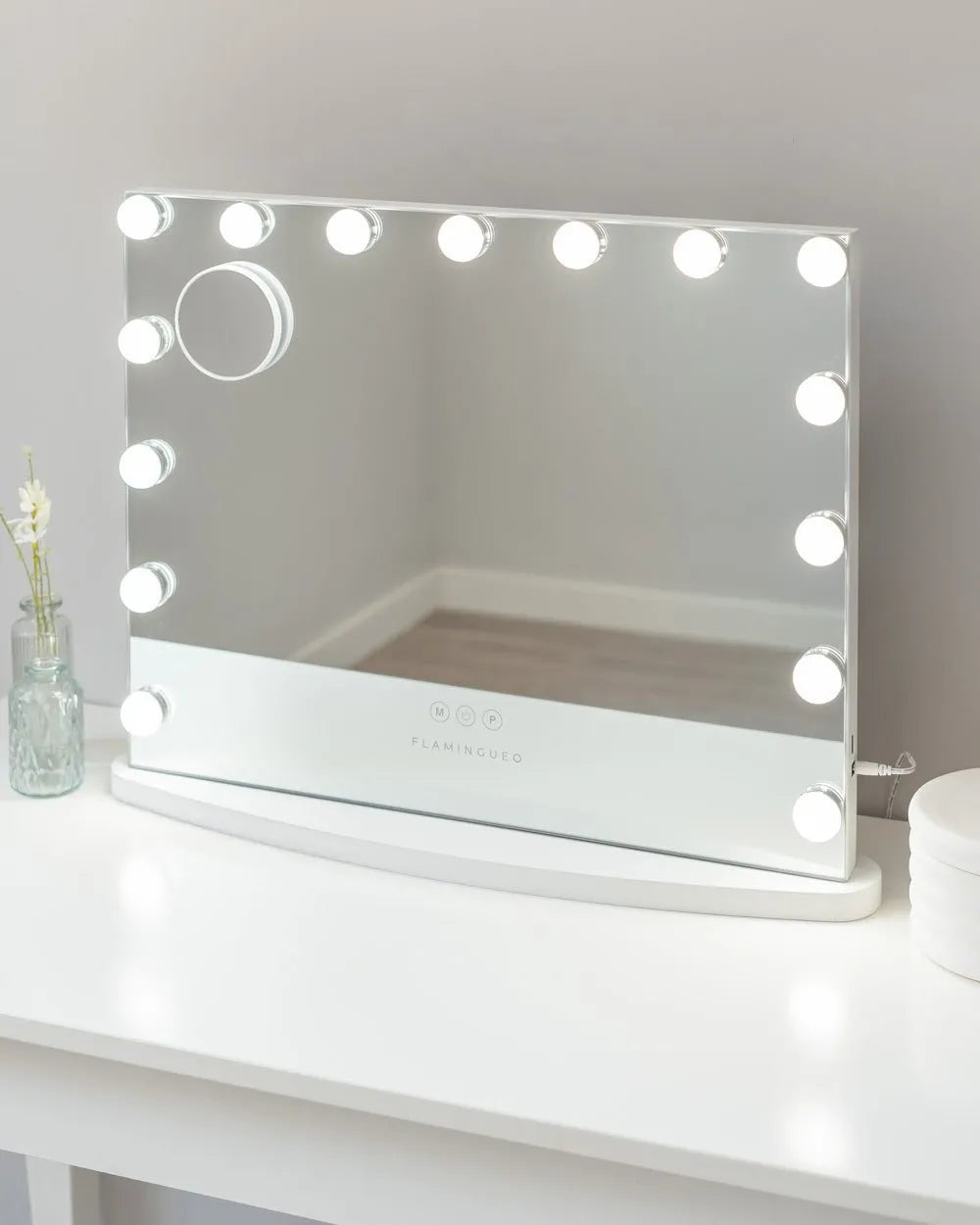 Espejo maquillaje con luz LED - GEORGINA - Flamingueo