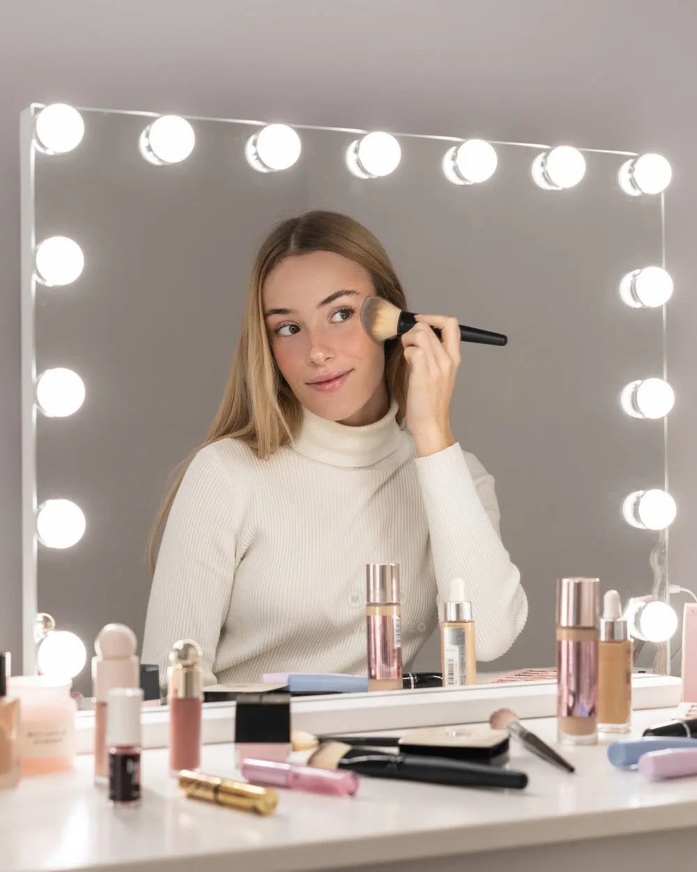 Espejo maquillaje con luz LED - KIM - Flamingueo