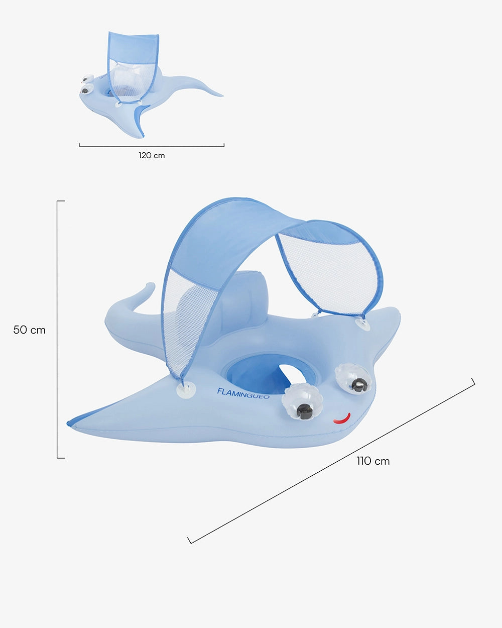 Medidas del producto Flotador bebé con capota y diseño animal – RAYLEE