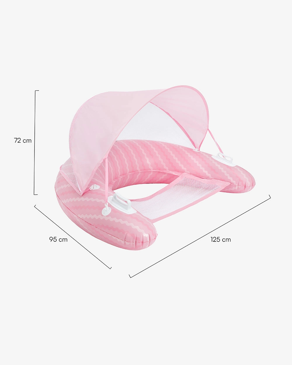 Medidas del producto Flotador asiento con rejilla y parasol – TANGO