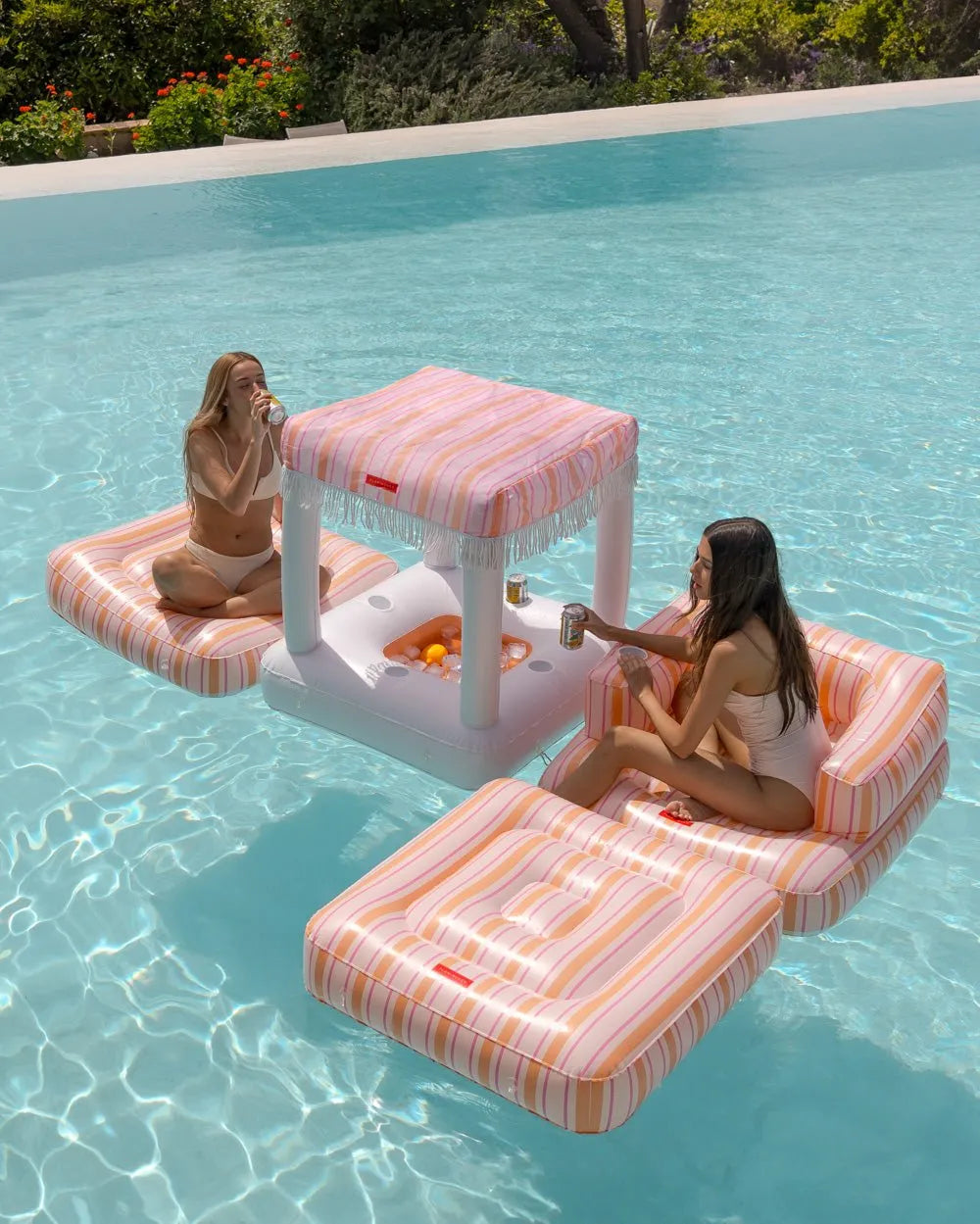 Flaming Mult Multi-position inflatable aquamarine float I Flamingueo