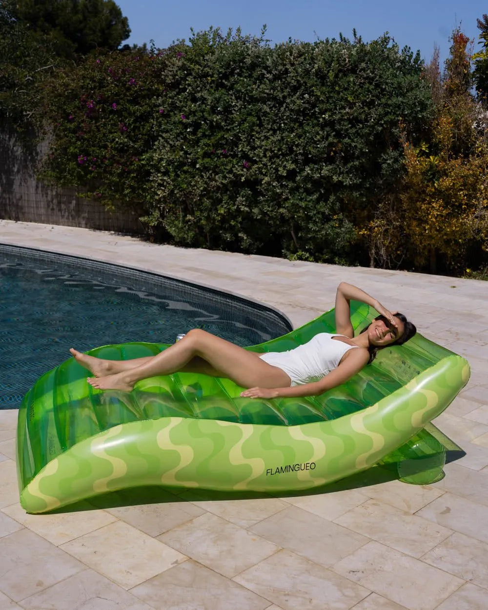 Flotador tumbona verde - ARLO - Flamingueo