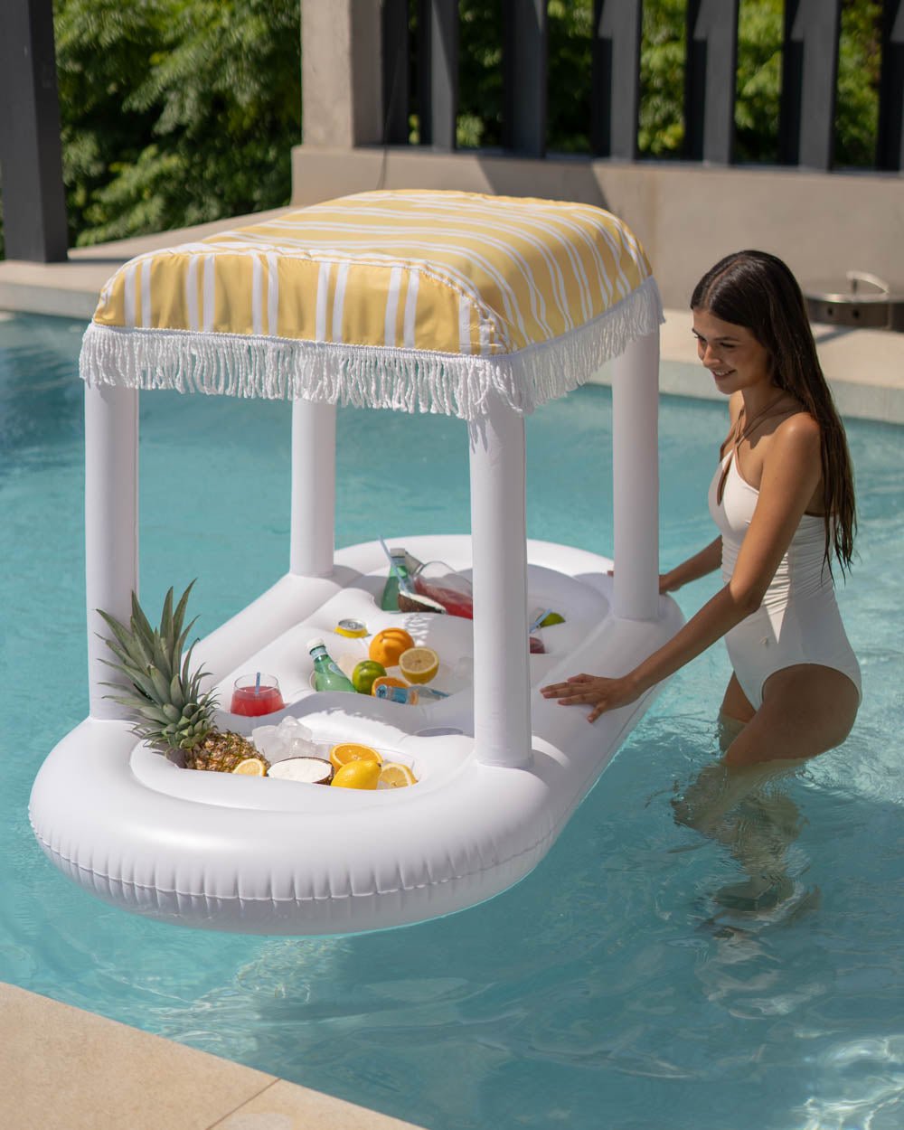 Mini bar hinchable amarillo - TOMMY - Flamingueo