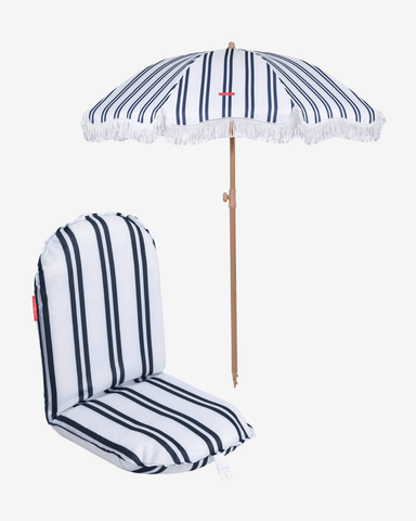 Umbrella and backrest pack - blue