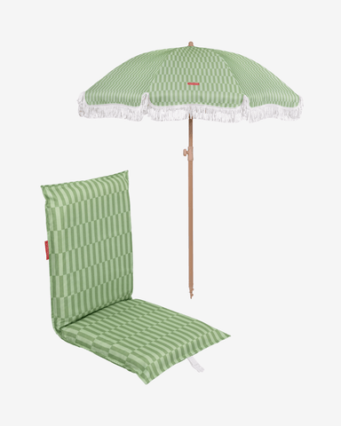 Umbrella and backrest pack - green