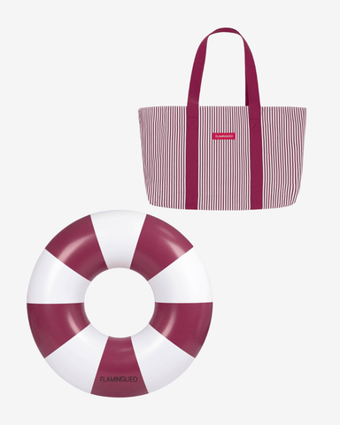 Tote bag and float pack - burgundy