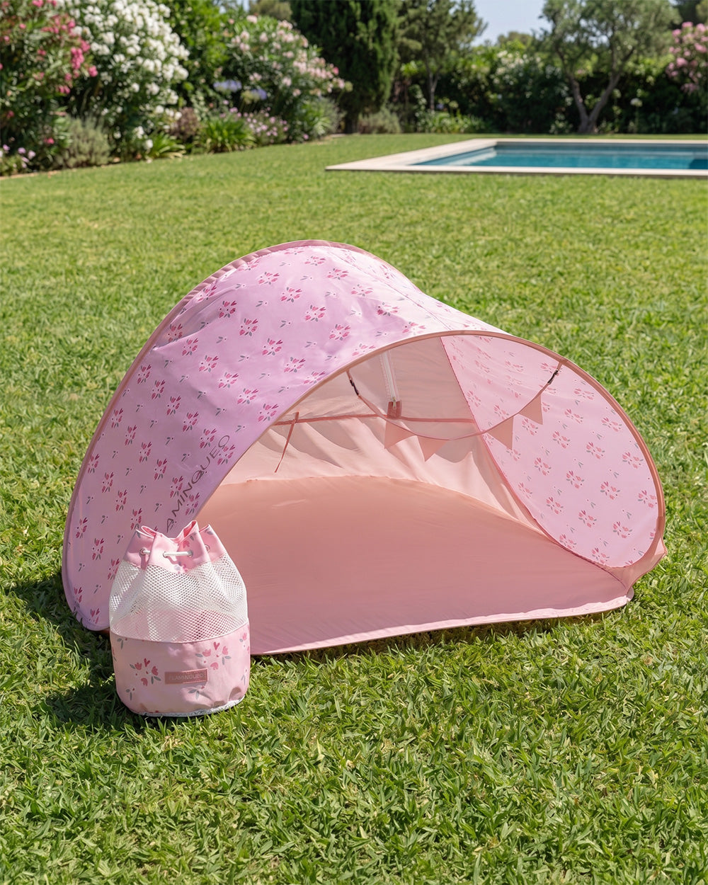 Pack tienda de playa y mochila infantil - rosa