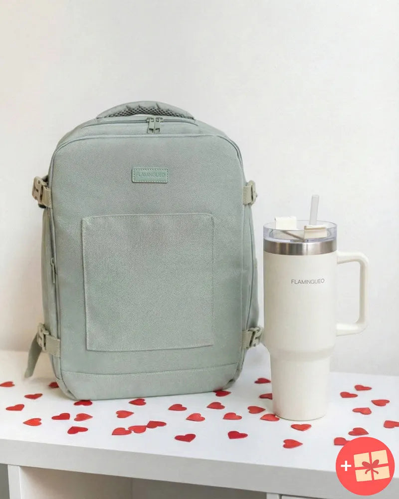 Pack mochila de viaje + termo