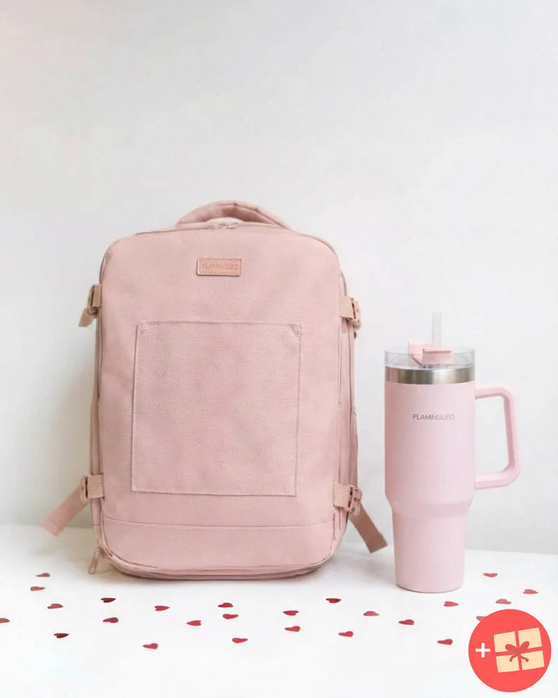 Pack mochila de viaje + termo