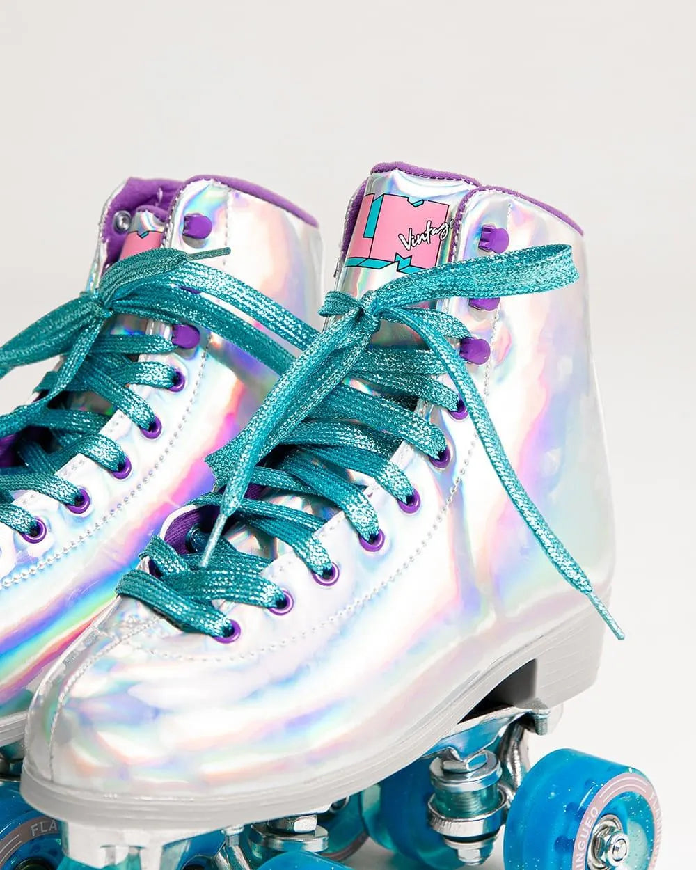 Pattini a rotelle olografici a 4 ruote - BEVERLY - Flamingueo