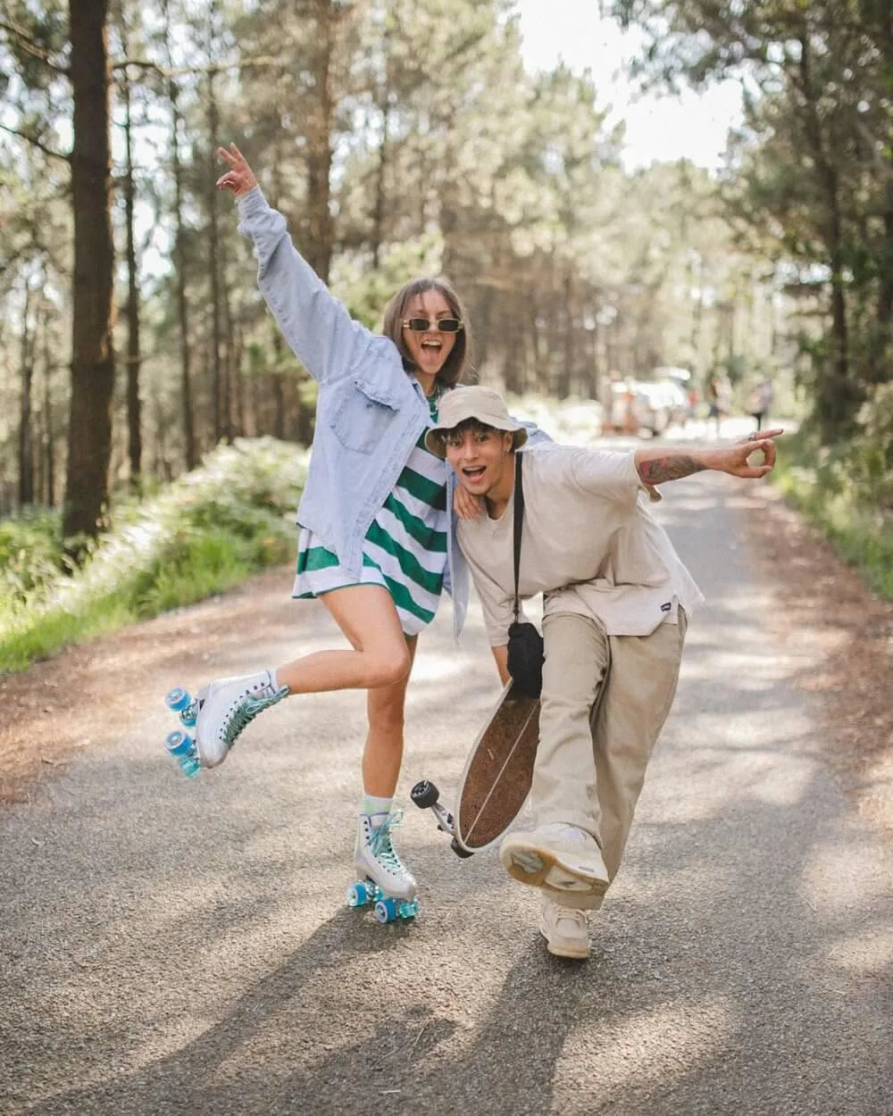 Pattini a rotelle olografici a 4 ruote - BEVERLY - Flamingueo