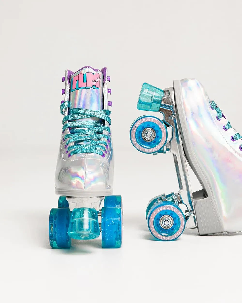 Pattini a rotelle olografici a 4 ruote - BEVERLY - Flamingueo