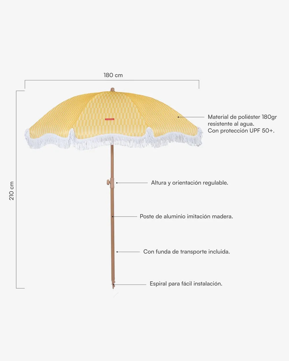 Sombrilla exterior amarilla - CARAMEL - Flamingueo