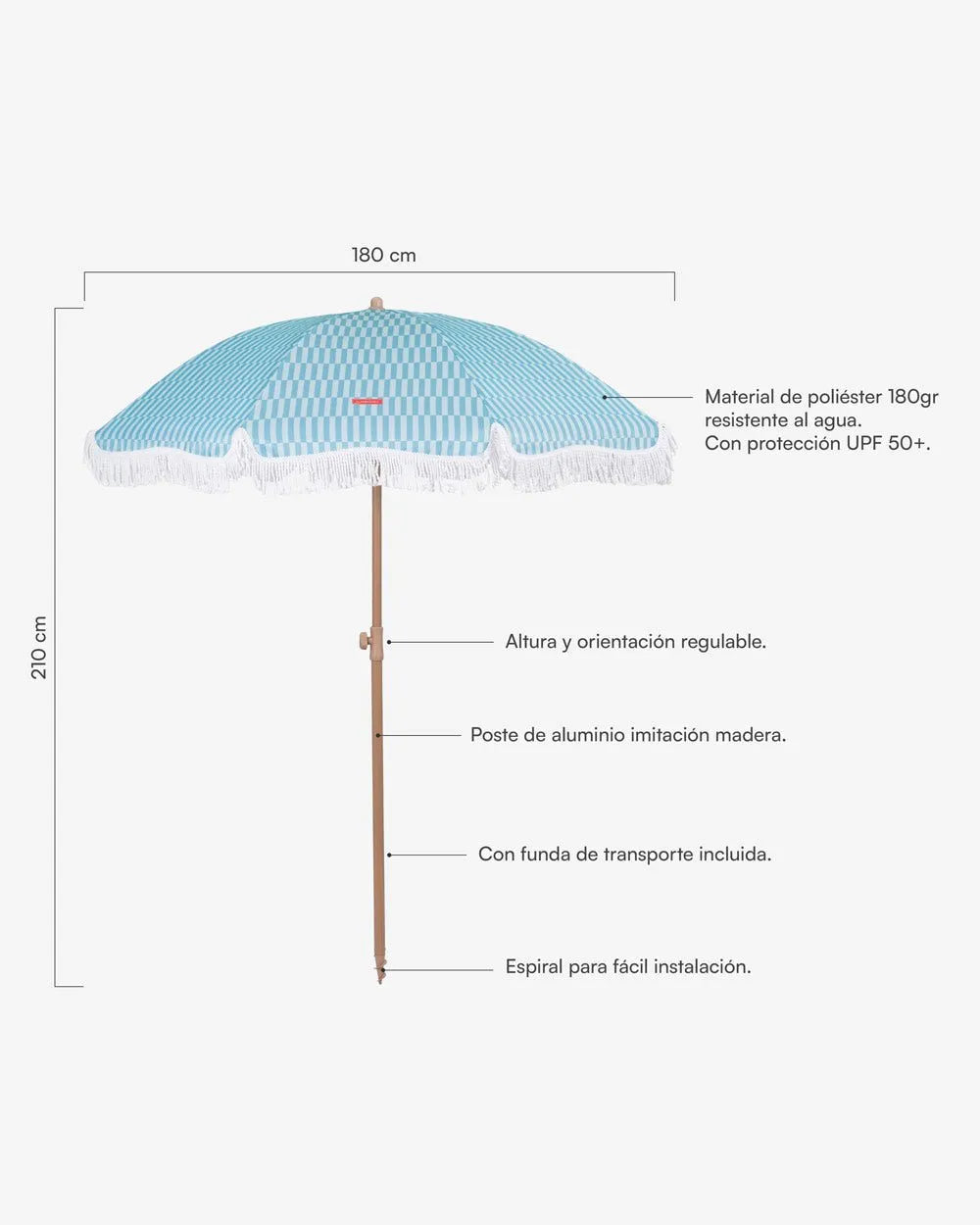 Medidas del producto Blaue Regenschirme - Karamell
