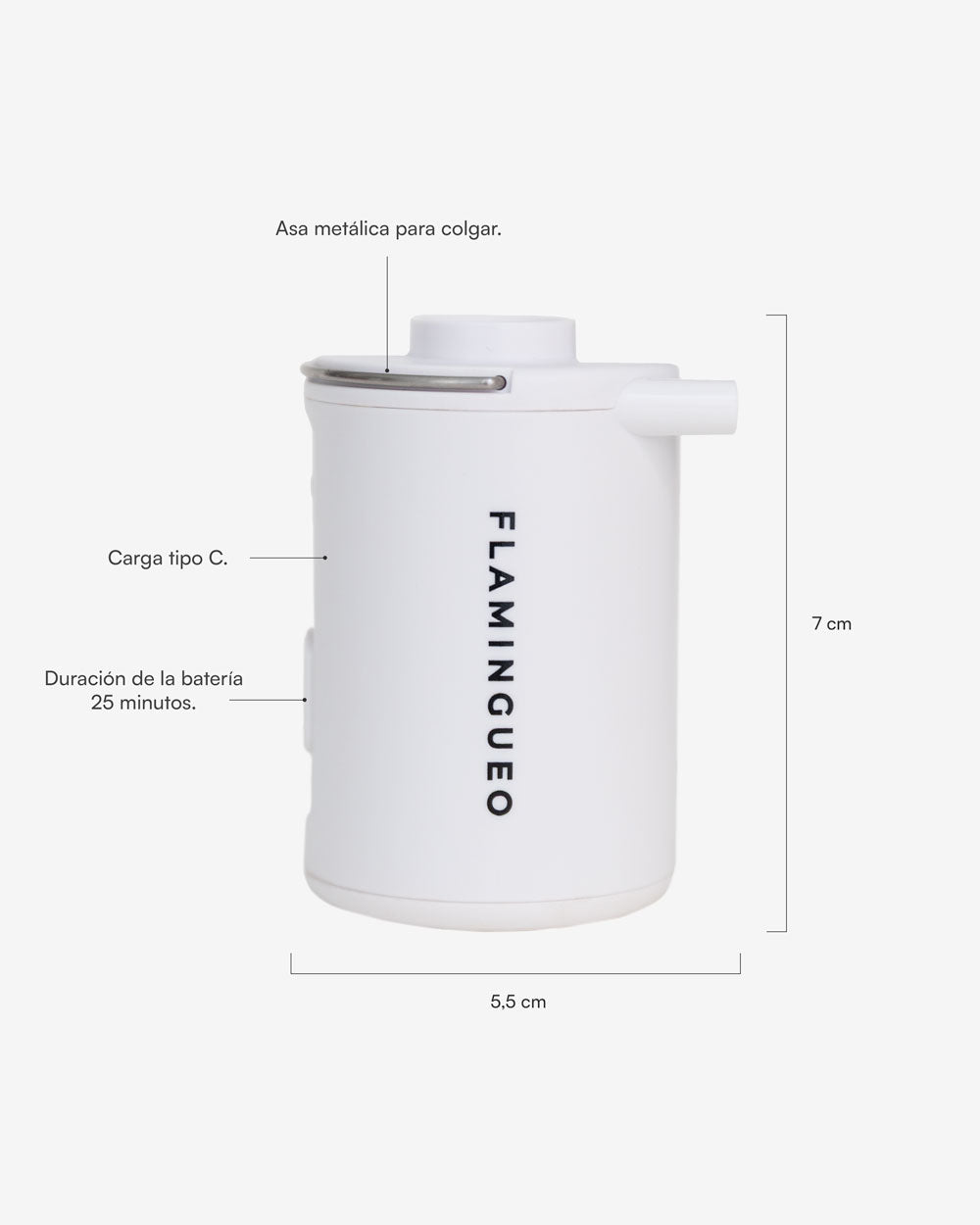 Medidas del producto Insuflador elétrico portátil - TOMMY