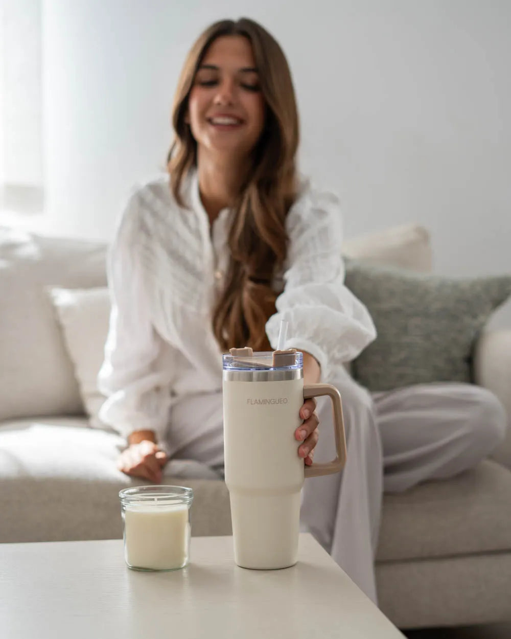 Pack termo + espejo corazón