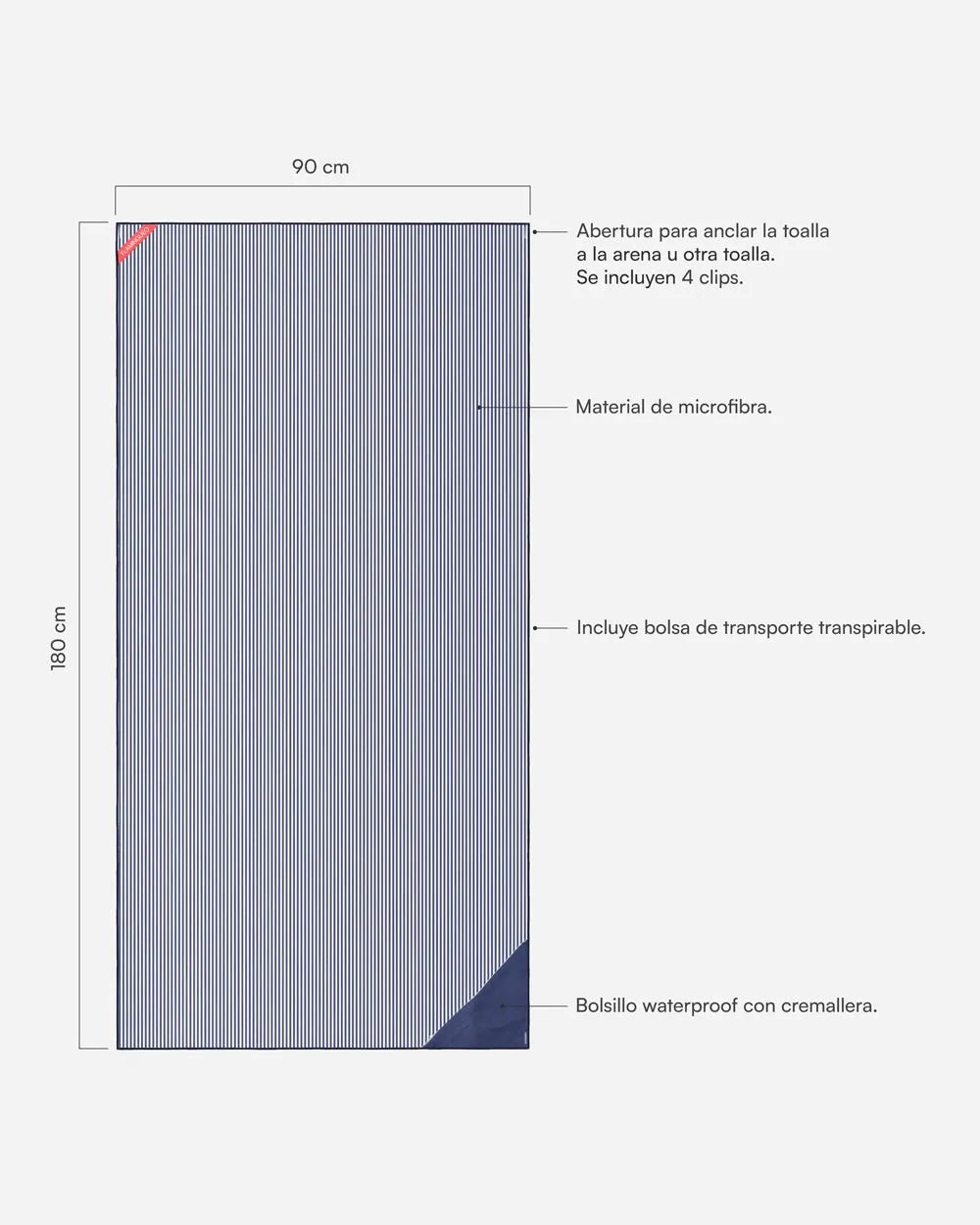 Toalla playa azul - PIPA - Flamingueo