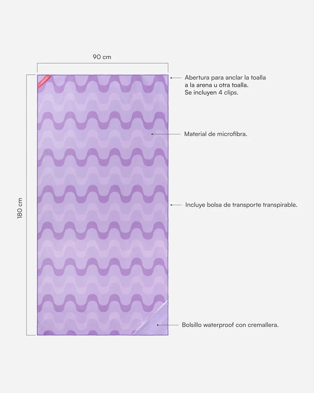 Toalla playa morada - AYLA - Flamingueo