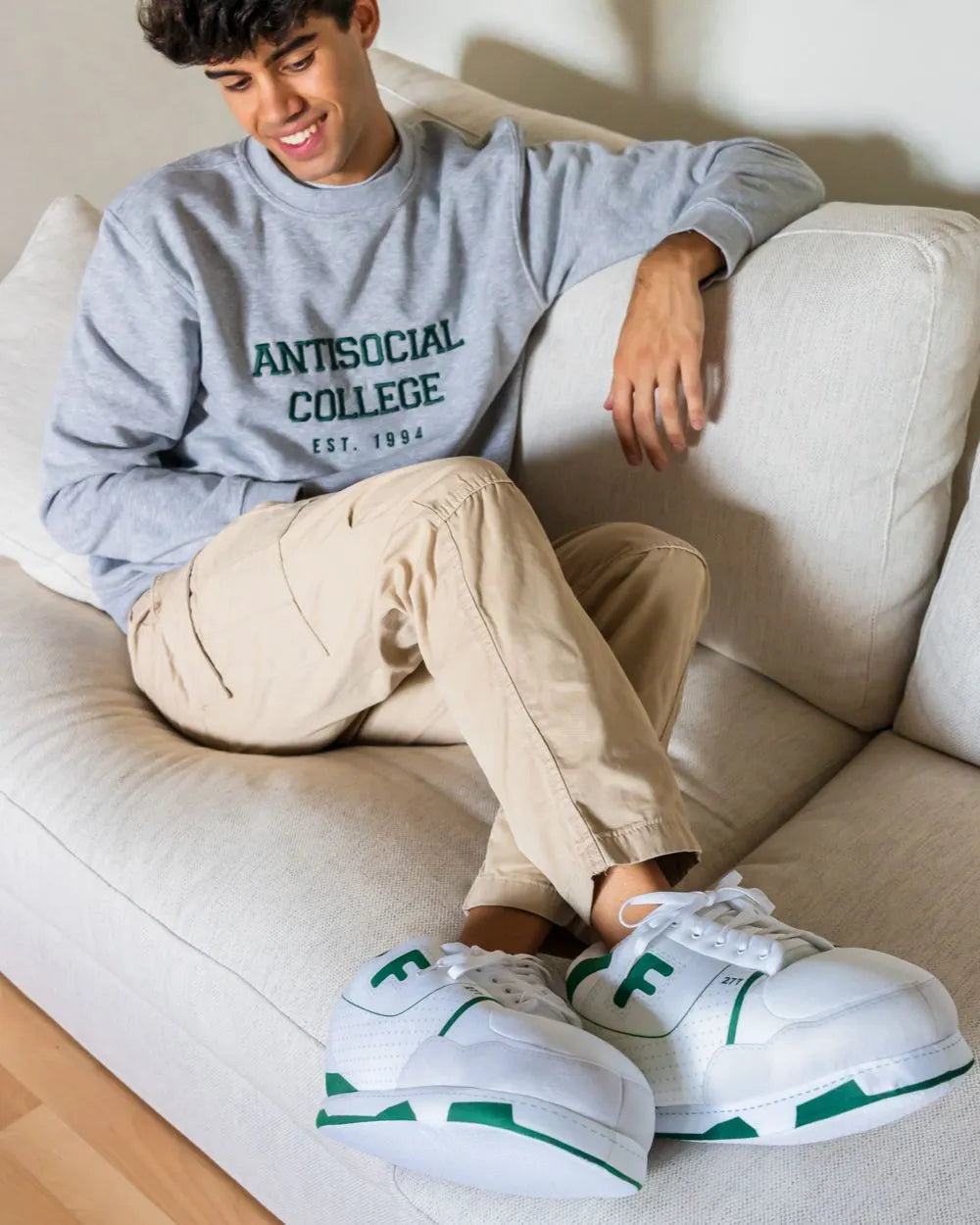 Zapatillas de andar por casa blancas I Flamingueo