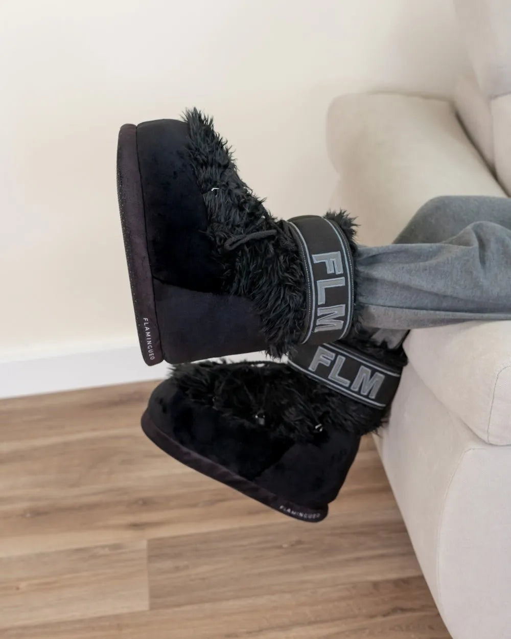 Zapatillas de andar por casa - YETIS BLACK - Flamingueo