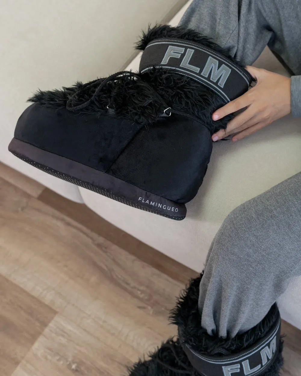 Zapatillas de andar por casa - YETIS BLACK - Flamingueo