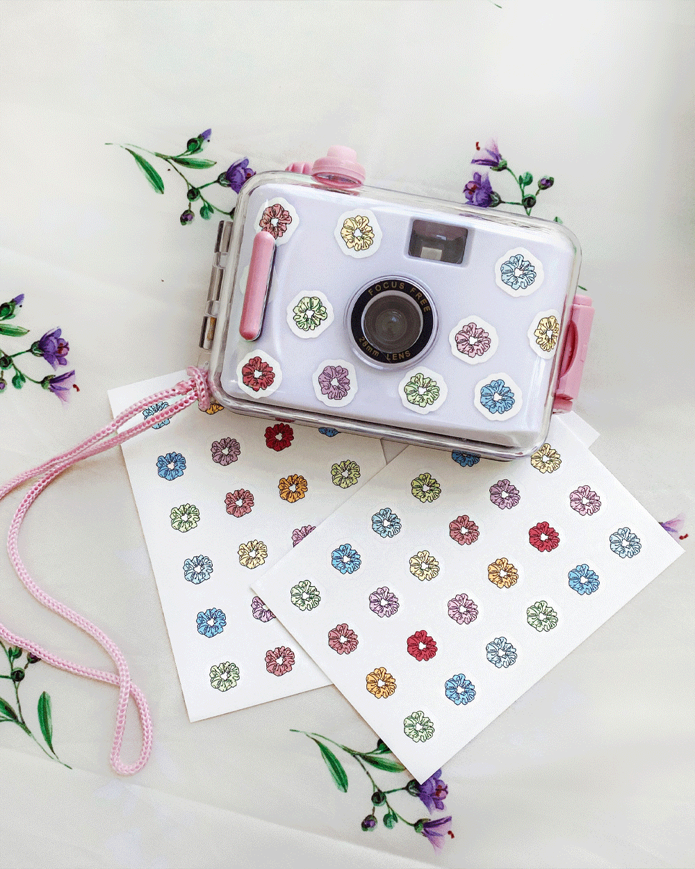 Mini pegatinas VSCO scrunchies - Flamingueo