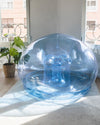 BRILLI AZUL METÁLICO - Puff hinchable con purpurina azul
