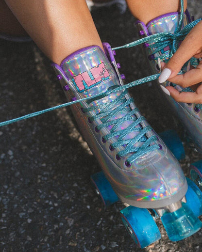 Patines 4 ruedas holográficos - BEVERLY - Flamingueo